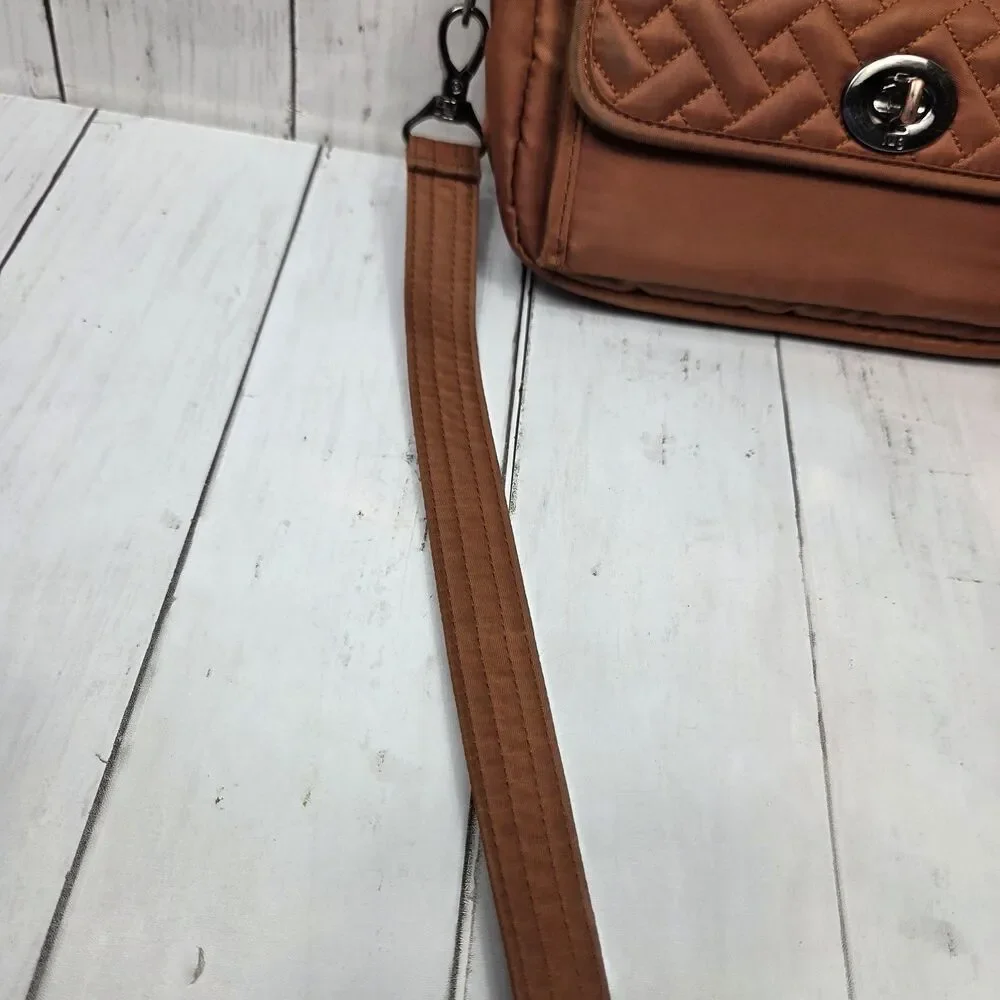 Lug Switch Convertible Crossbody Bag Purse Nylon Rust Color RFID *Stained*